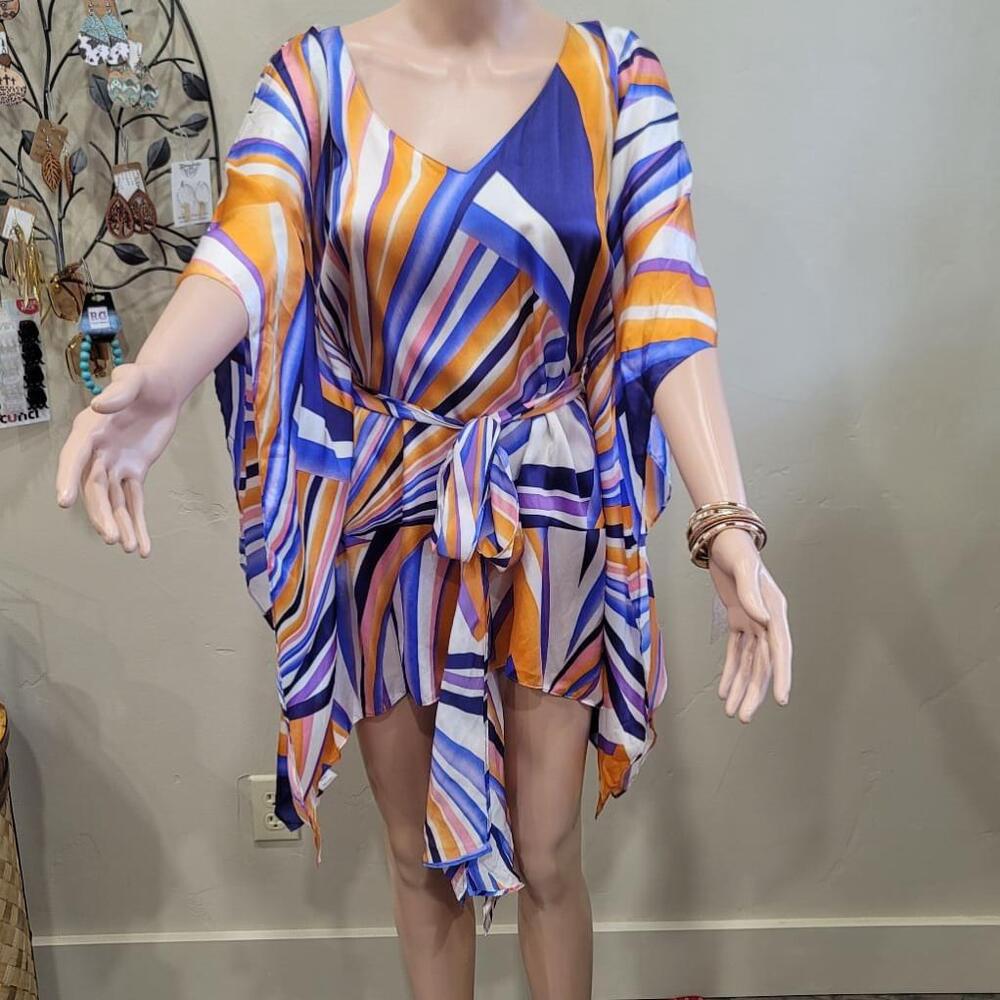 Zoa silk dress size small beautiful multi colored design.